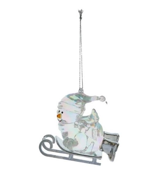 Ornement Bonhomme de Neige Opalescent