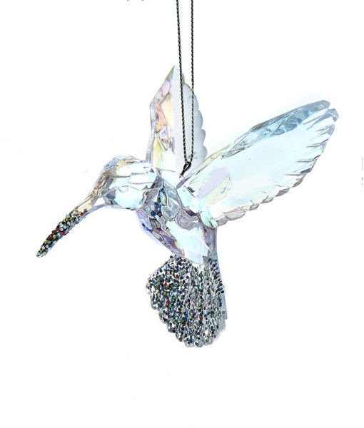 Ornement d'oiseau scintillant opalescent
