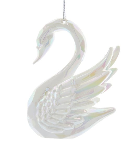 Ornement Cygne Blanc Opalescent