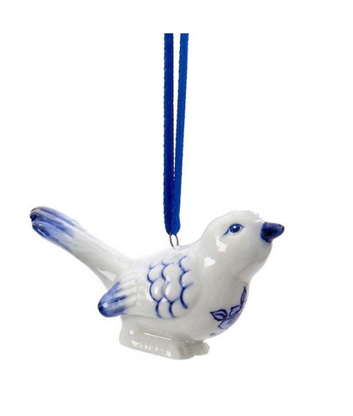 Ornement oiseau bleu delft