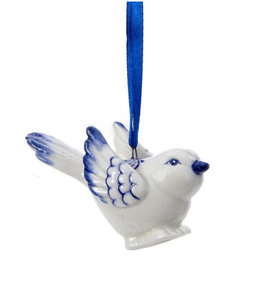 Ornement oiseau bleu delft