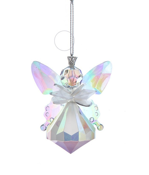Ornement d'ange opalescent blanc