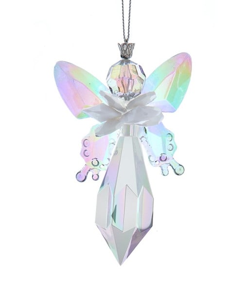 Ornement d'ange opalescent blanc