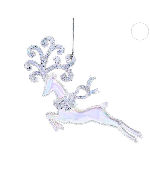 Ornement de cerf opalescent blanc