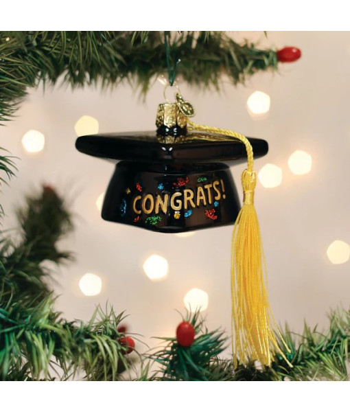 Ornement en verre, casquette de graduation