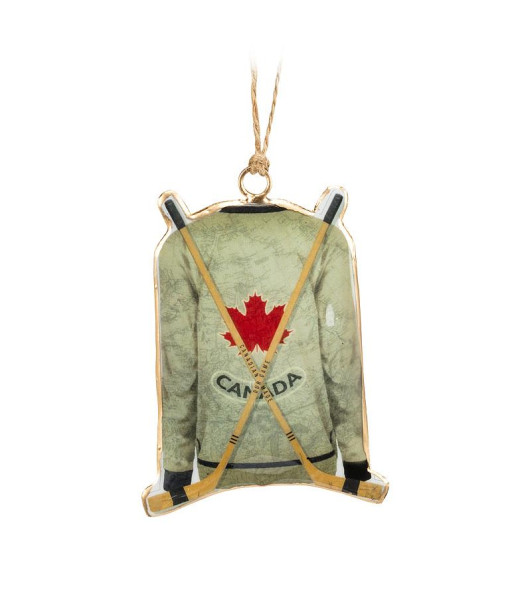 Ornement, Souvenir du Canada, chandail de hockey avec des crosses de hockey