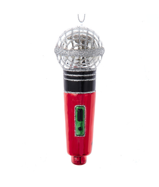 Ornement en verre, microphone rouge