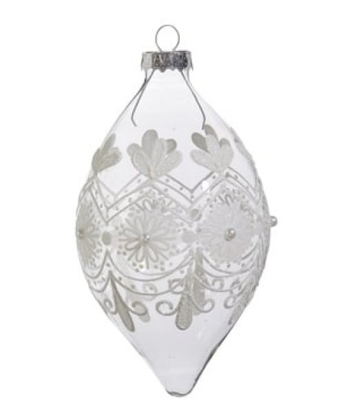 Ornement en verre givre, forme de pommeau