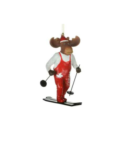 Ornement, Un souvenir du Canada, avec un élan qui fait du ski.