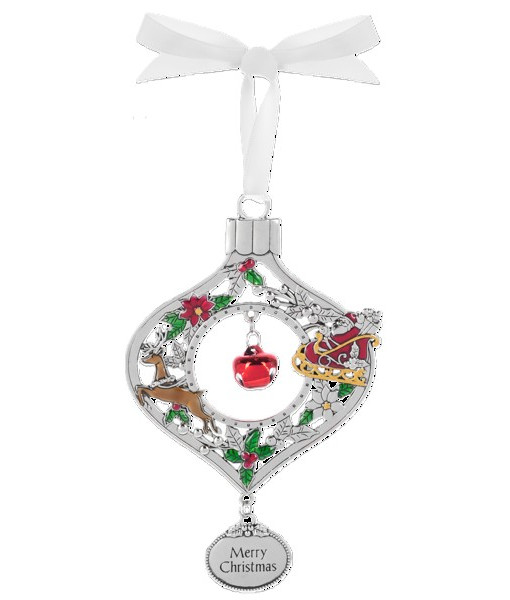 Ornement en zinc avec vœux de Noël