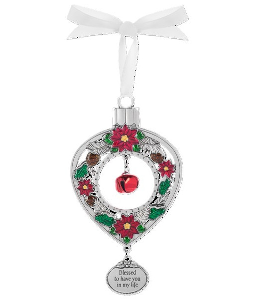 Ornement en zinc avec message de Noël spirituel