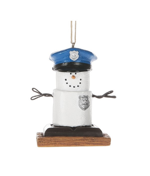Ornement, collection S'mores, un policier amical
