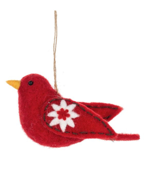 Ornement en laine, Cardinal rouge