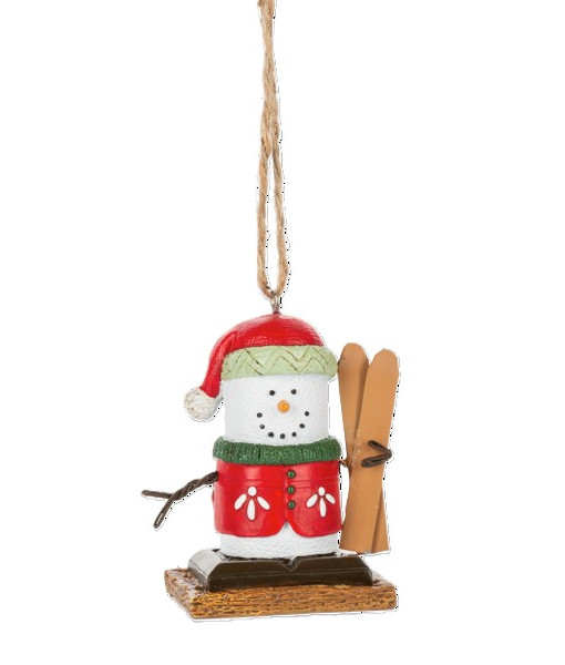 Ornament, avec des s'mores, il va faire du ski.