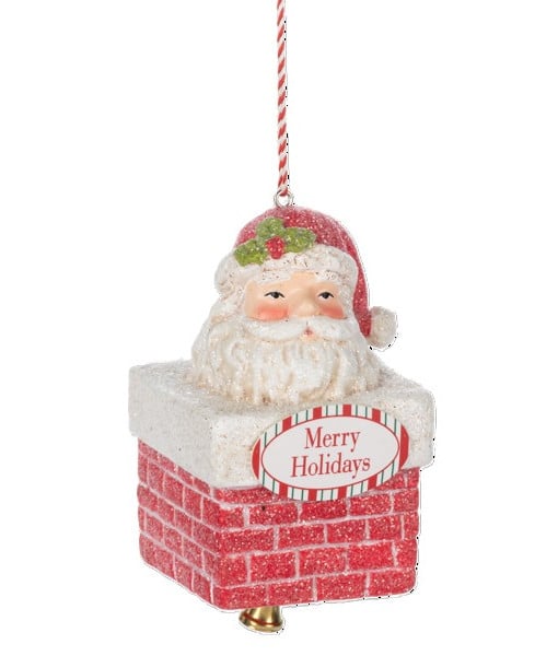 Ornement de Père Noël de style vintage dans la cheminée