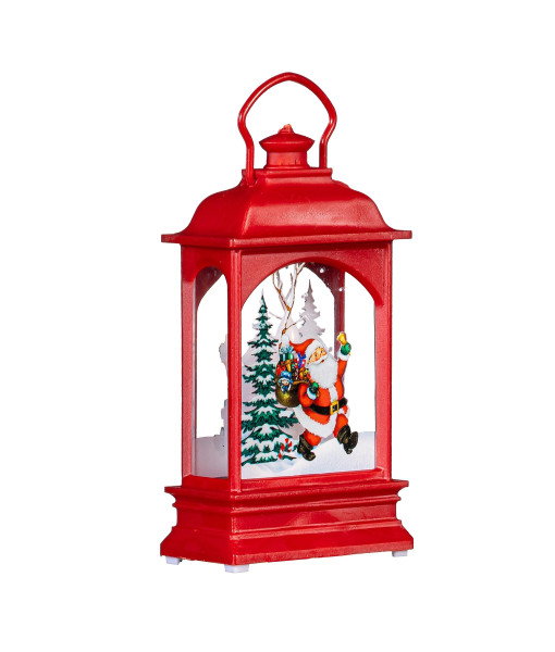 Décor de table, lanterne rouge avec Santa