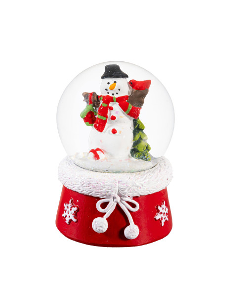 Décor de table, mini boule à neige, bonhomme de neige festif