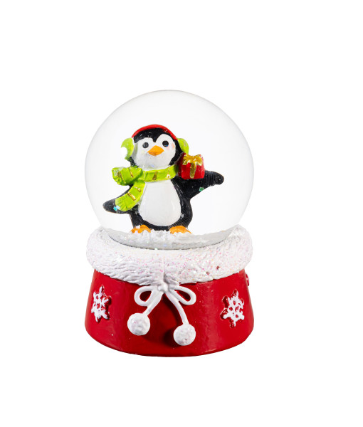 Décor de table, mini boule à neige, pingouin festif