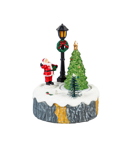 Décoration de table musicale illuminée, scène de Noël avec le Père Noël