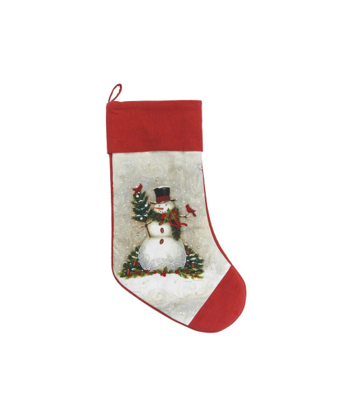 Décoration, Chaussette de Noël, Bonhomme de neige forestier