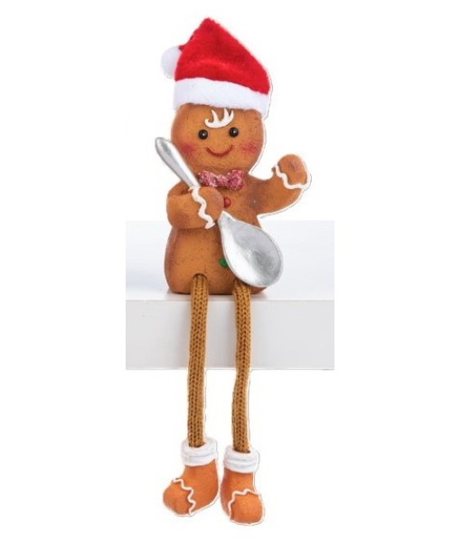 Figurine de tablette, petit bonhomme en pain d'épice avec cuillère