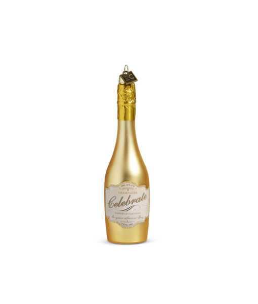 Ornement, bouteille de champagne dorée de 5,75 po de haut