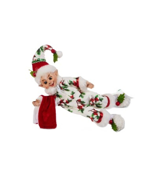 Décor de table, lutin de bain articulé, avec serviette rouge