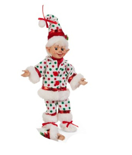 Décoration de table, elfe en pyjama à pois