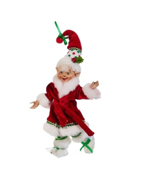 Décoration de table, lutin en peignoir rouge