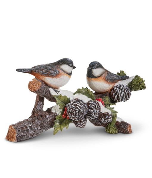 Décoration de table, Mésanges sur une branche de pin