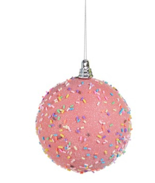 Boule de Noël parsemée, rose