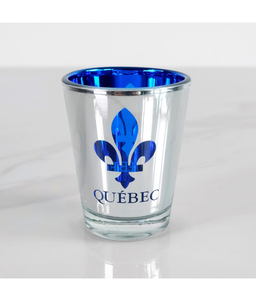Souvenir du Québec, verre à shot avec finition argentée