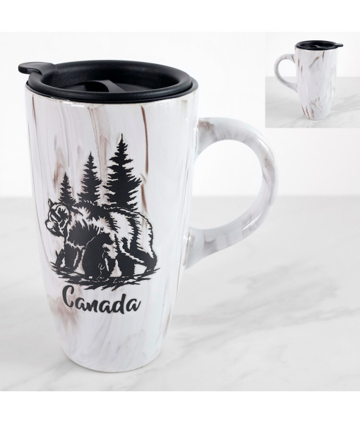 Souvenir du Canada, mug de voyage de 22 oz, motif d'ours noir