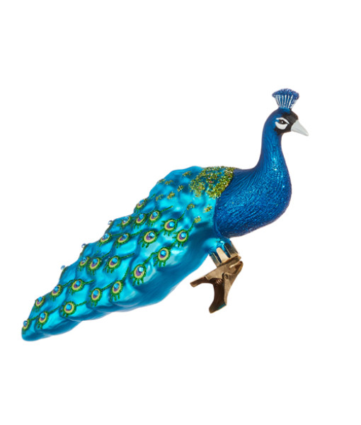 Ornement de style clip, Paon, mesure 7 pouces