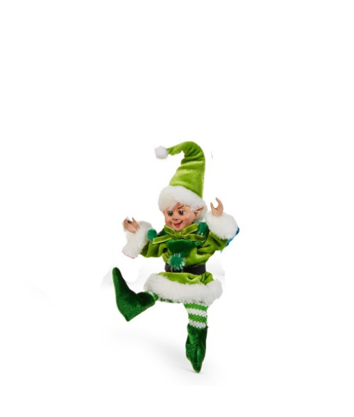 Décoration de table, lutin joyeux en vert.