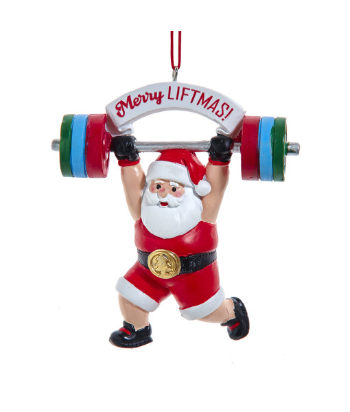 Ornement, Père Noël haltérophile Ornement, Père Noël haltérophile