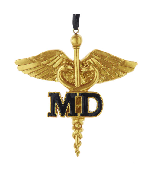 Ornement pour la profession médicale. Un caducée en or.