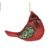 Cardinal des bois, décoration en résine. Mesure 9 cm