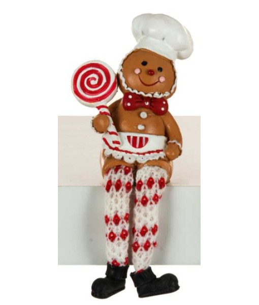 Bonhomme en pain d'épice pour étagère, avec sucette