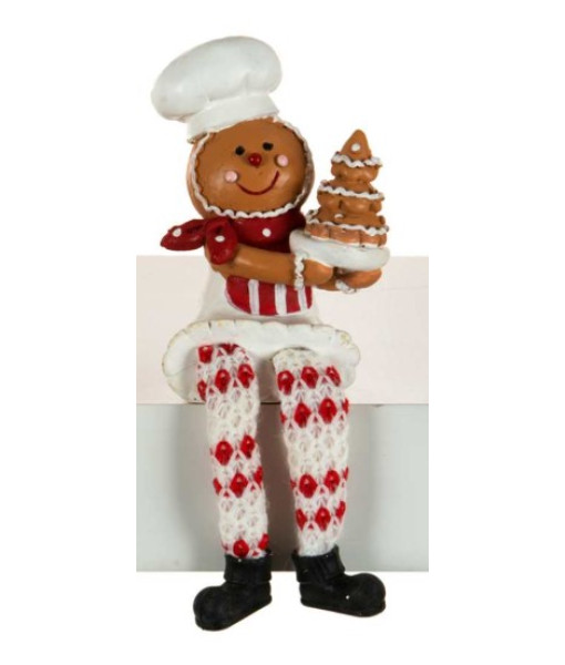 Décoration de tablette, Fillette en pain d'épice, avec gâteau