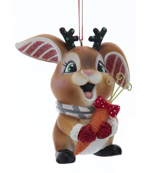 Ornement, Lapin Festif avec Carotte