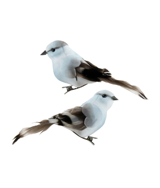 Décor, oiseau à clipser, fabriqué avec de vraies plumes