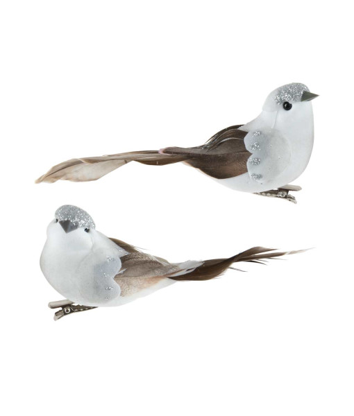 Décor, oiseau à clipser, fabriqué avec de vraies plumes,