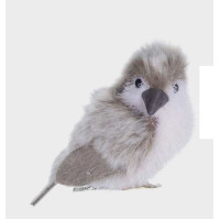 Oiseau de forêt gris et blanc, décoration à clipser