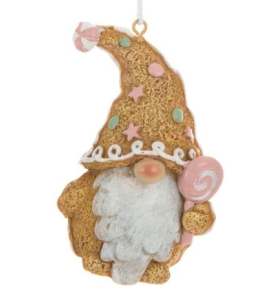 Ornement de nain en pain d'épices, avec sucette