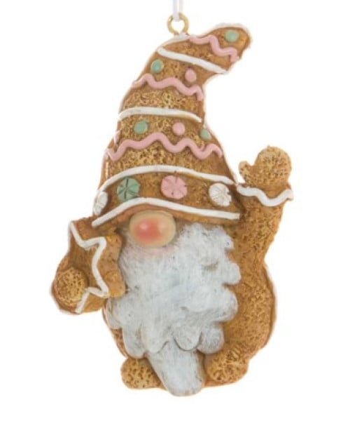 Ornement de nain en pain d'épice, avec étoile en pain d'épice