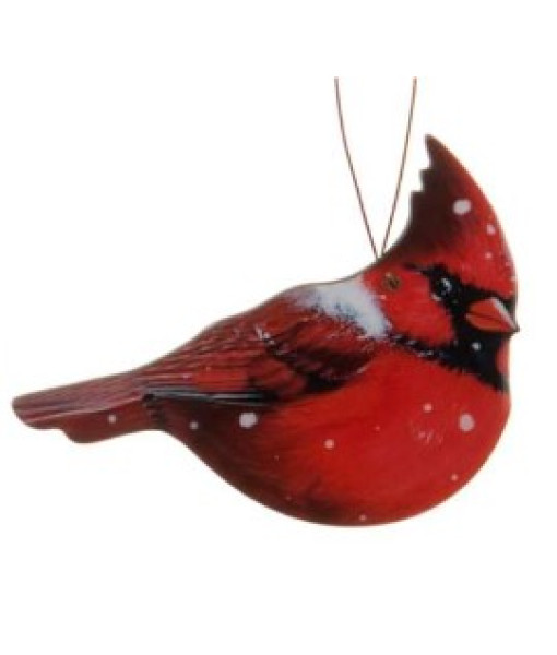 Ornement en bois, cardinal rouge