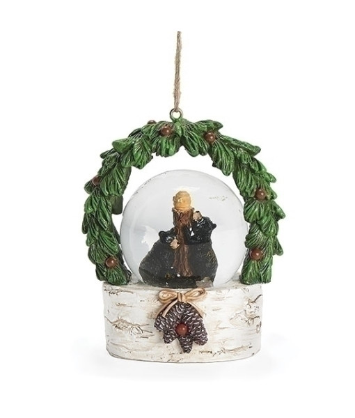Ornement, Dôme d'eau avec 2 Ours Affamés de Miel