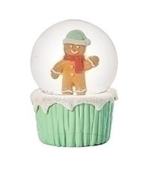 Pièce de table, Dôme d'eau, Bonhomme en pain d'épice sur base de cupcake vert