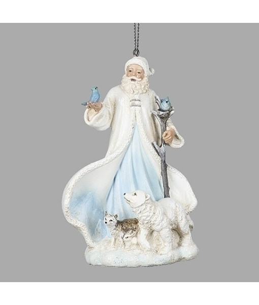 Ornement du Père Noël avec des animaux de l'Arctique